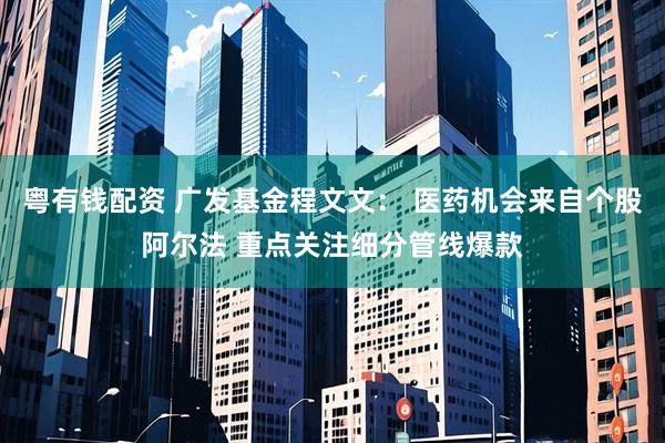 粤有钱配资 广发基金程文文： 医药机会来自个股阿尔法 重点关注细分管线爆款